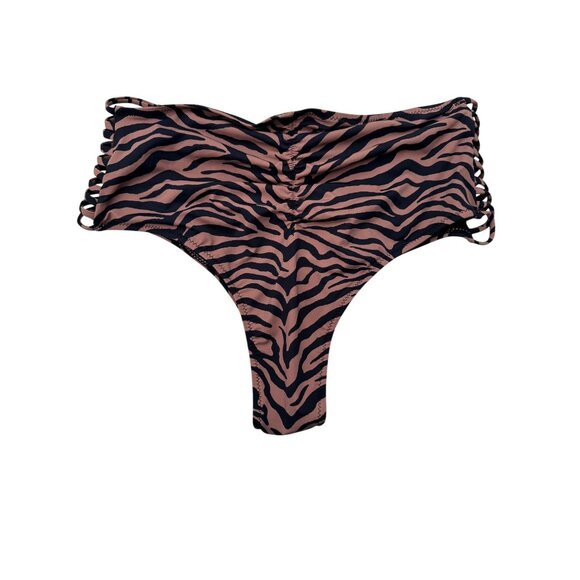 Zebra Print High-Waisted Bikini Set With Side Cutouts & Top Size M, Bottoms Size - Picture 6 of 10